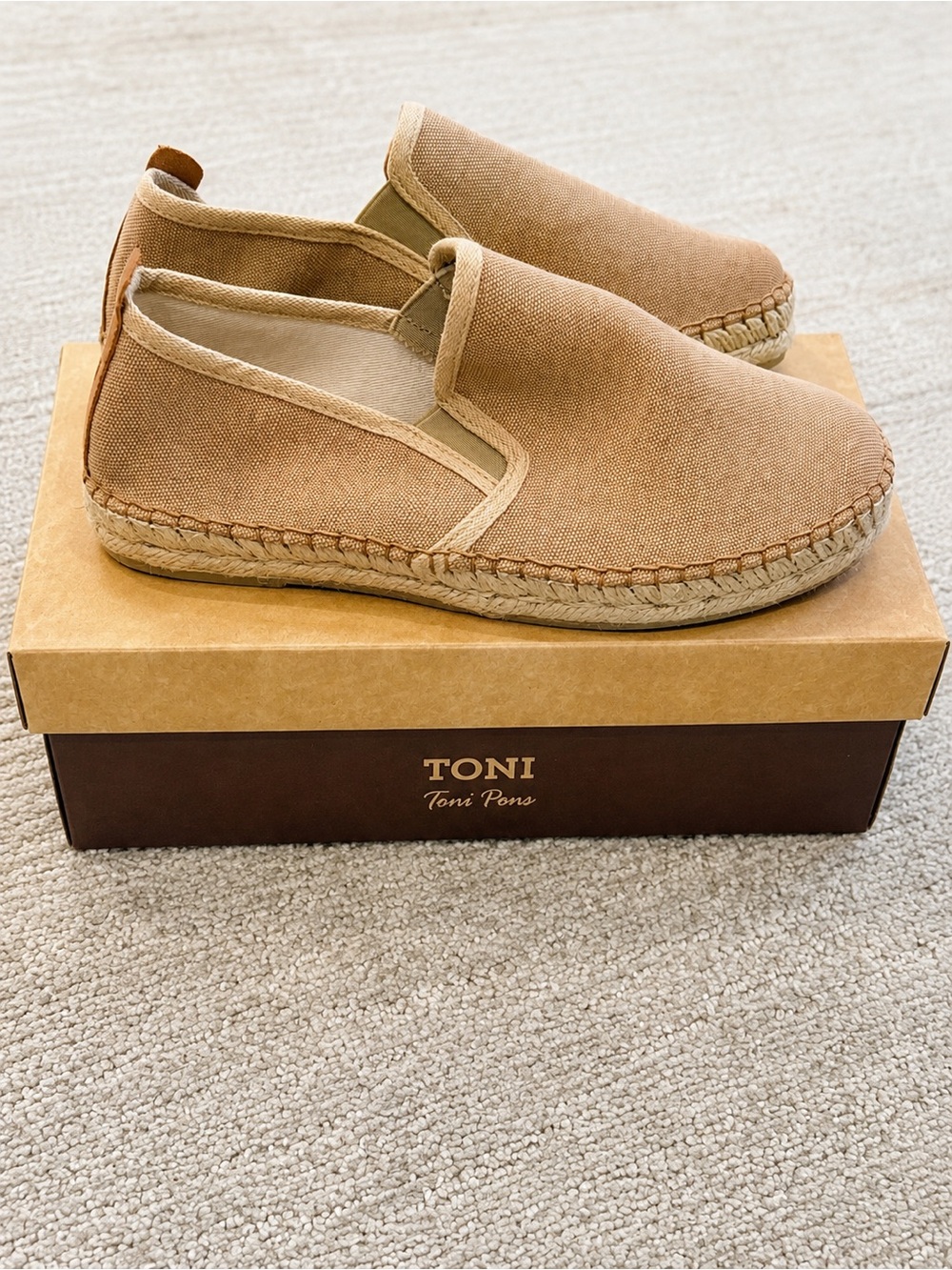 Toni Pons Men’s Tan Canvas Espadrille Slip-On Shoes EU 41 Made in Spain Unisex